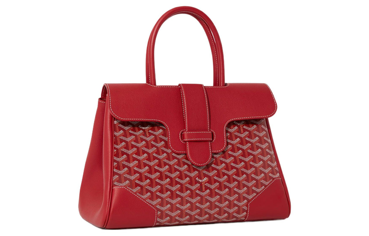 GOYARD Saigon Canvas With Leather Xigong Tote Handbags Shoulder Bags Large Size Unisex Red