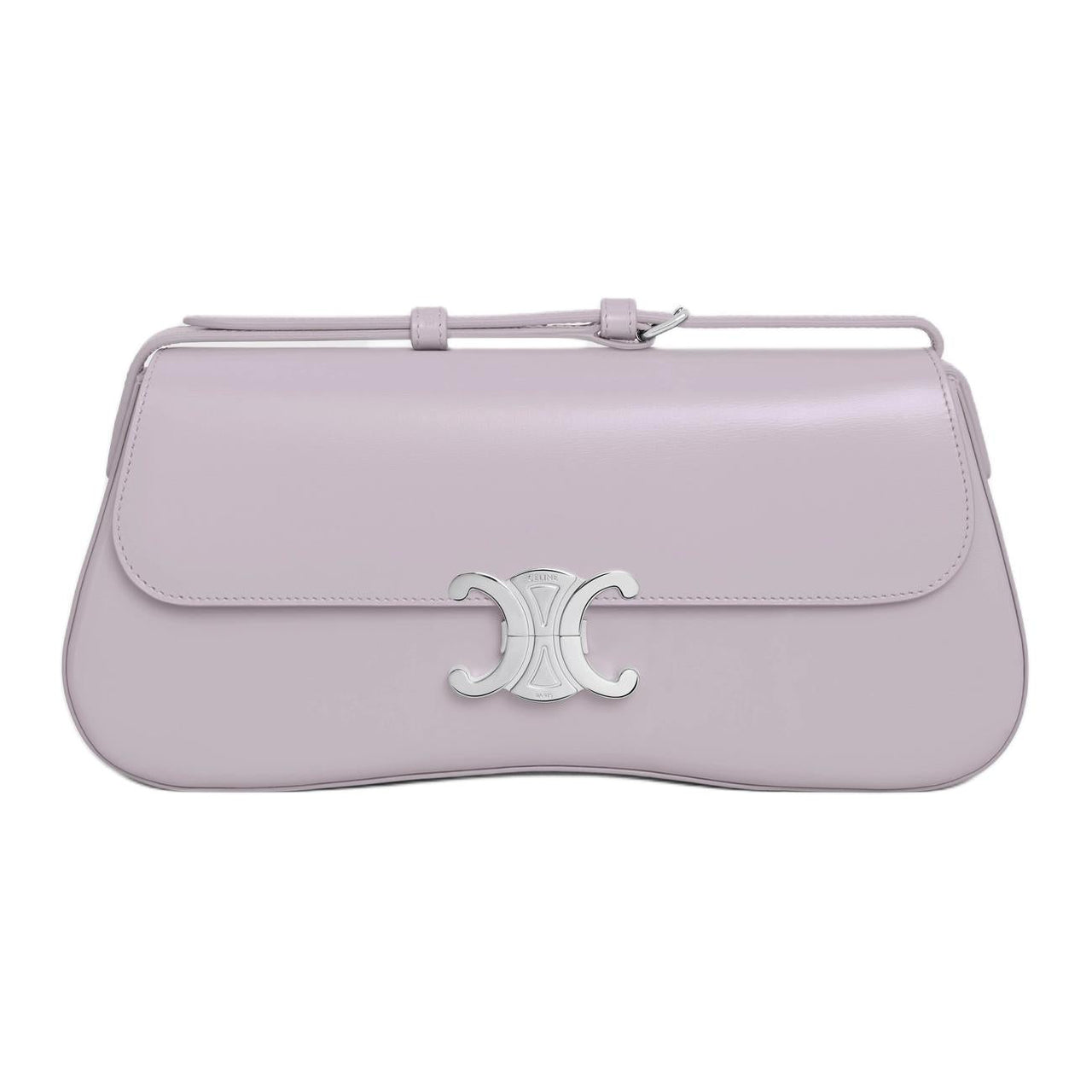 CELINE Calfskin Handbag Shoulder Bag Medium Size Women's Light Lavender