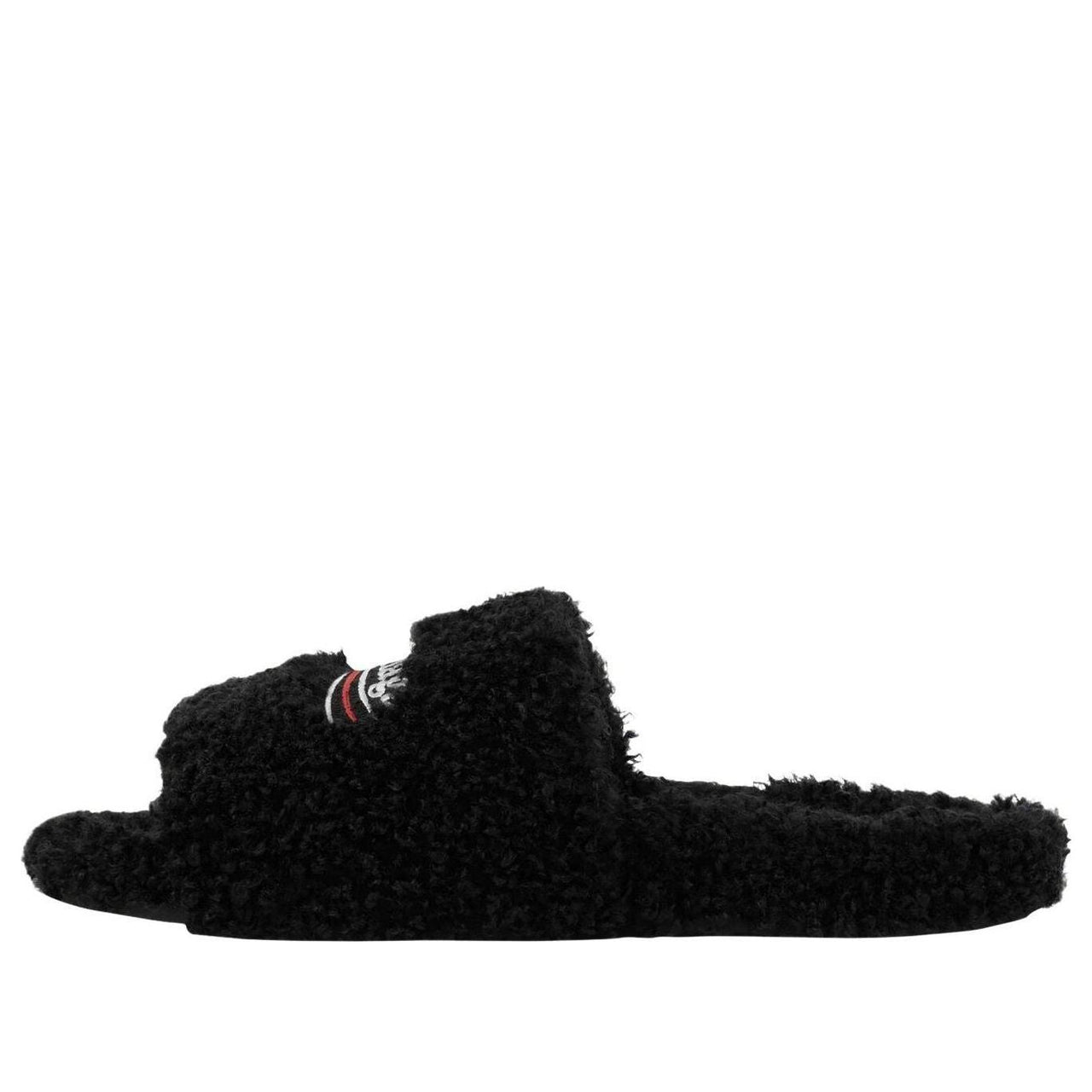 (WMNS) Balenciaga Furry Open Mule 'Black' 654261W14C21096