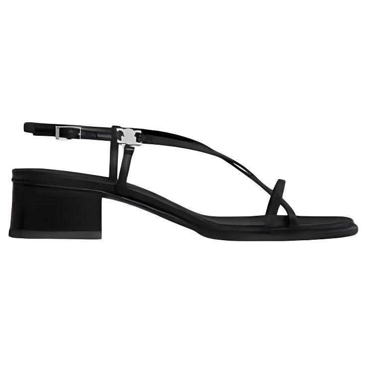 CELINE Clemence One Strap Sandals 5cm Women's Black