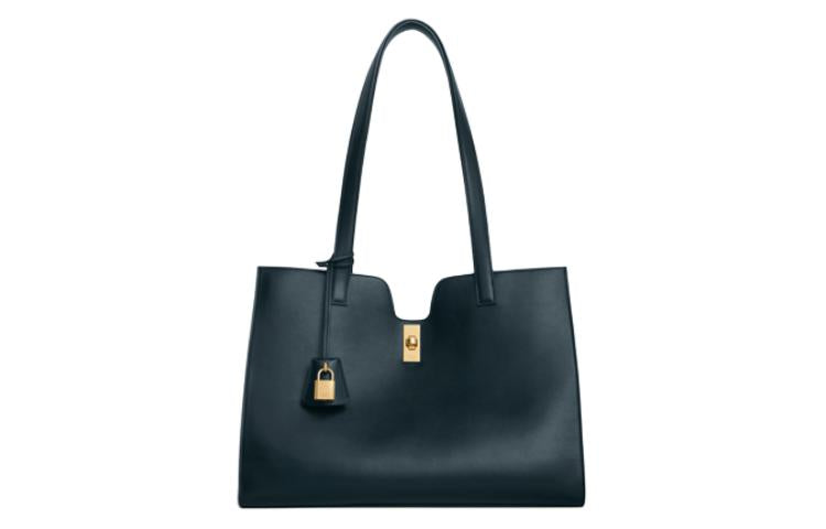 CELINE Cabas Calfskin Tote Bag Shopping Bag Shoulder Bag Handbag Women's Marine Blue