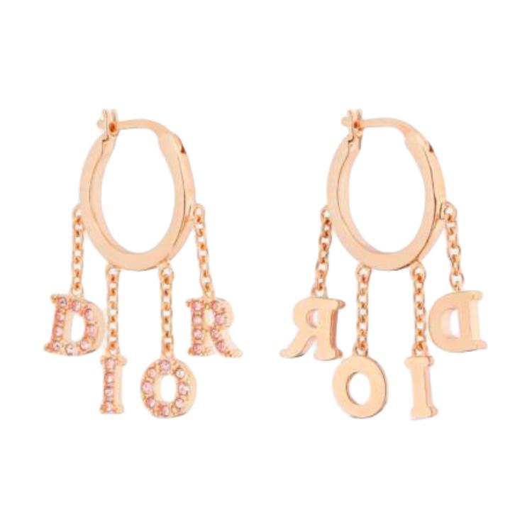 DIOR Metal Earrings Women's Rose Gold