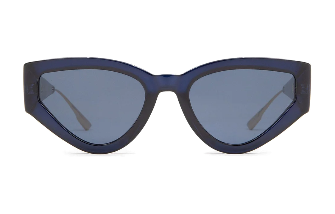 DIOR Acetate Metal Irregular Shape Sunglasses Women's Blue
