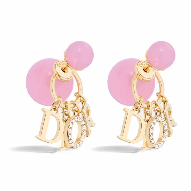 DIOR Resin Earrings Women's Candy Pink