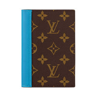LOUIS VUITTON Colormania Coated Canvas Passport Holder Men's Blue & Brown