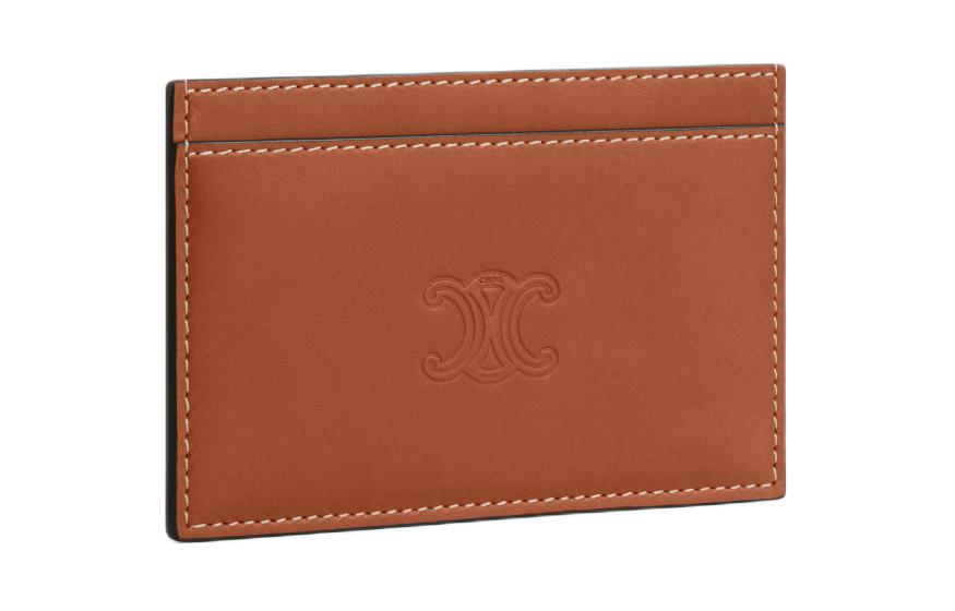 CELINE Cow Leather Card Holder Men's Tawny
