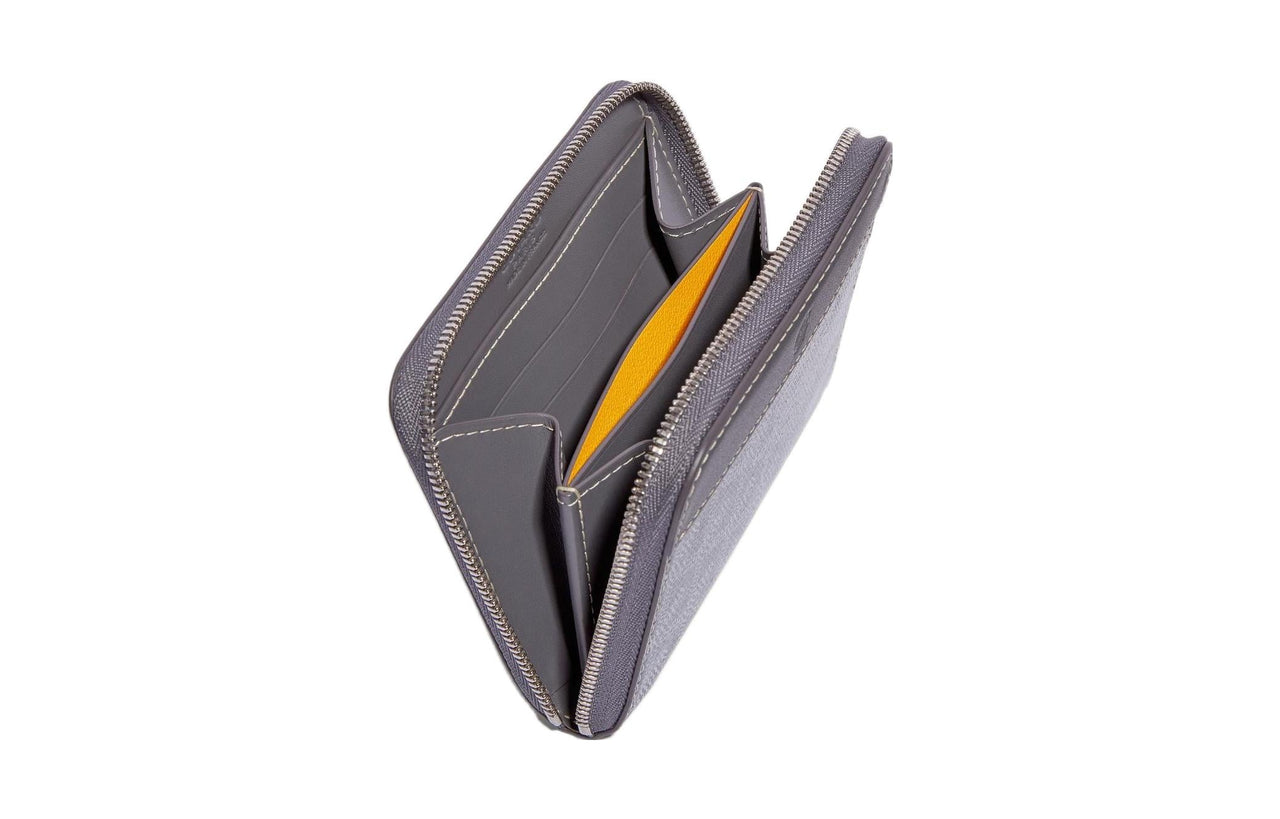GOYARD MATIGNON Canvas With Leather Wallet Small Size Unisex Gray