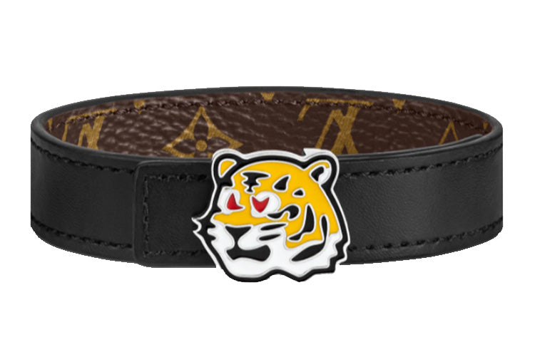 LOUIS VUITTON TIGER Calfskin Wristbands Unisex Black