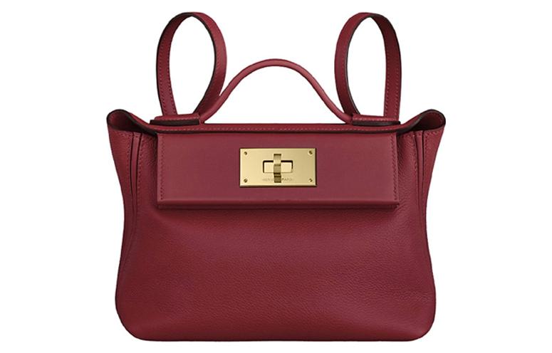 HERMES 24/24 Evercolor With Swift Calfskin Fanny Pack Handbag Shoulder Bag Crossbody Bag Mini Women's Hermes Red