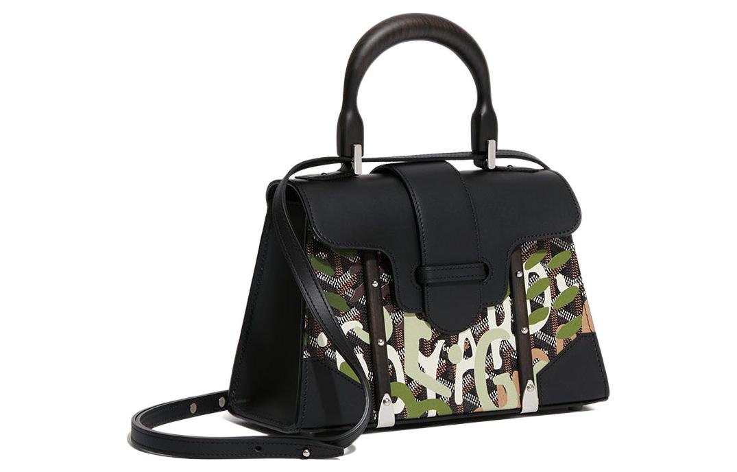 GOYARD Saigon Canvas With Leather Shoulder Bag Crossbody Bag Handbag Mini Women's Black/Green