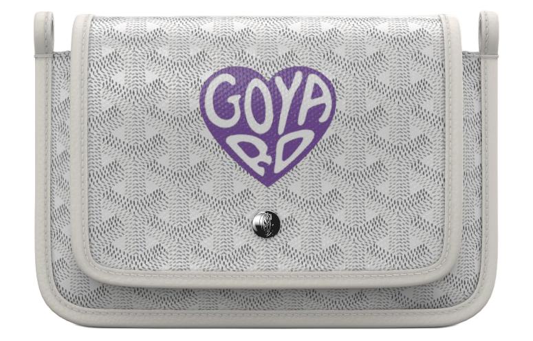 GOYARD Plumet Canvas With Leather WOC Envelope Bag Clutch Crossbody Bag Shoulder Bag Unisex White/Purple Heart Edition
