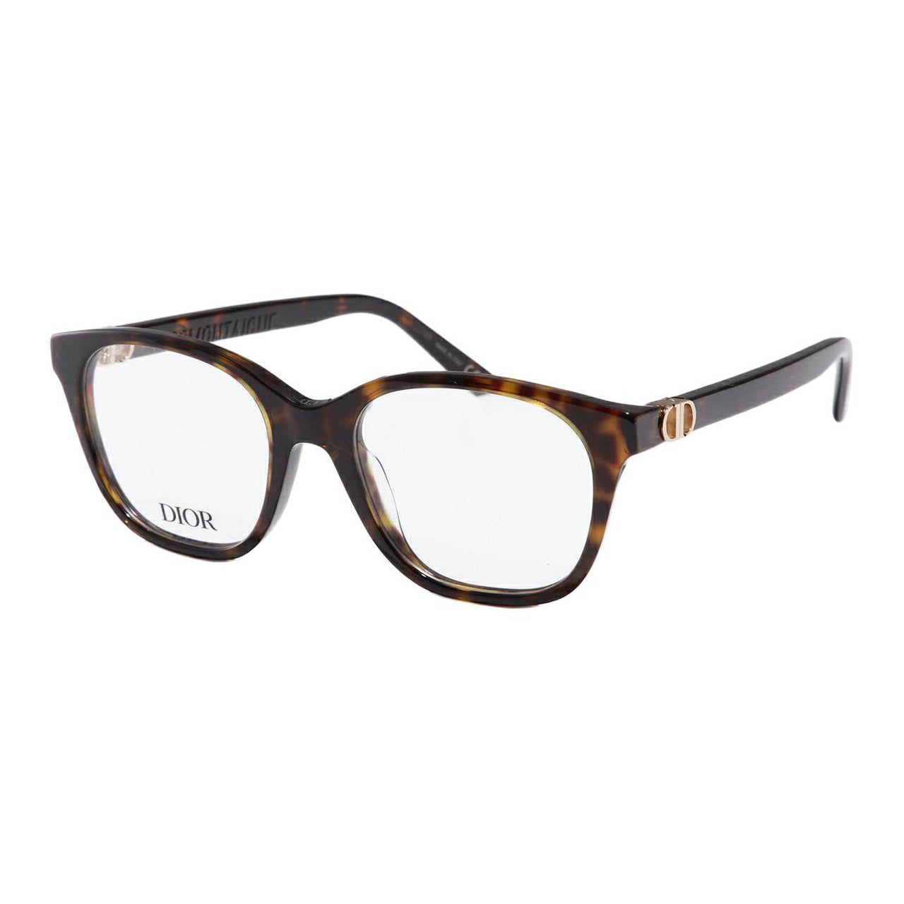 DIOR Plastic Metal Square Eyeglass Frames Women's Tortoiseshell