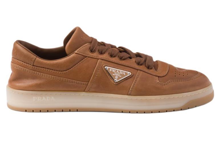 PRADA Downtown Low Top Skateboard Shoes Men's Brown