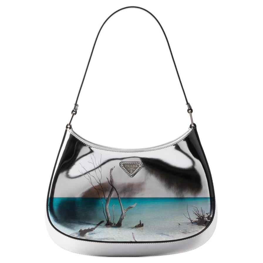 PRADA Cleo Calfskin Shoulder Bag Regular Women's Silver