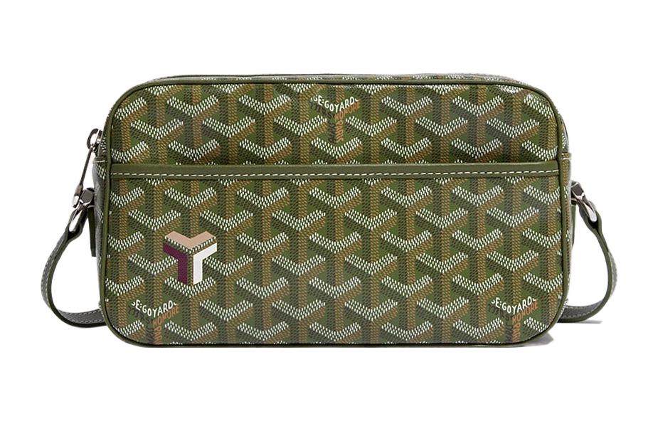 GOYARD Cap-Vert Canvas With Leather Messenger Bag Camera Bags Shoulder Bag Crossbody Bag Small Size Unisex Green/khaki