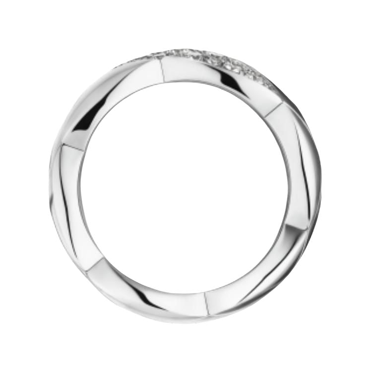 CHANEL 18k White Gold Diamonds Rings Unisex Silver