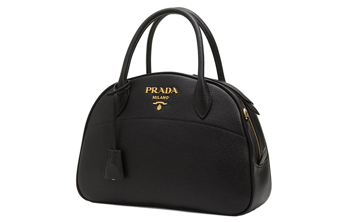 PRADA Cow Leather Shoulder Bag Crossbody Bag Handbag Women's Black