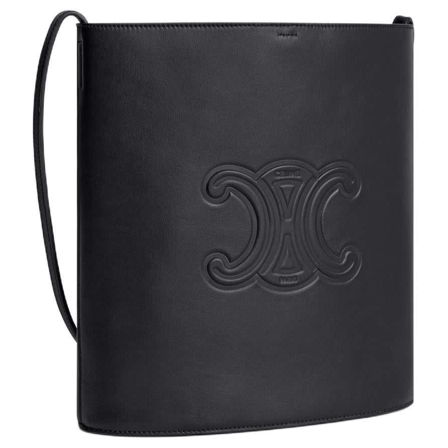 CELINE Calfskin Bucket Bag, Shoulder Bag Trumpets Men's Black