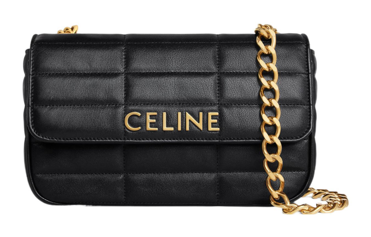 CELINE Cow Leather Crossbody Bag, Shoulder Bag Women's Black
