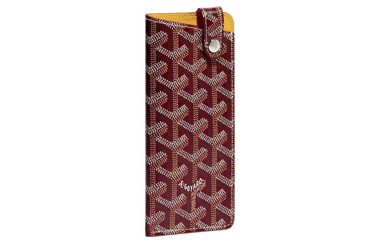 GOYARD Montmartre Canvas With Suede Calfskin Eyeglass Pouch Small Size Unisex Burgundy
