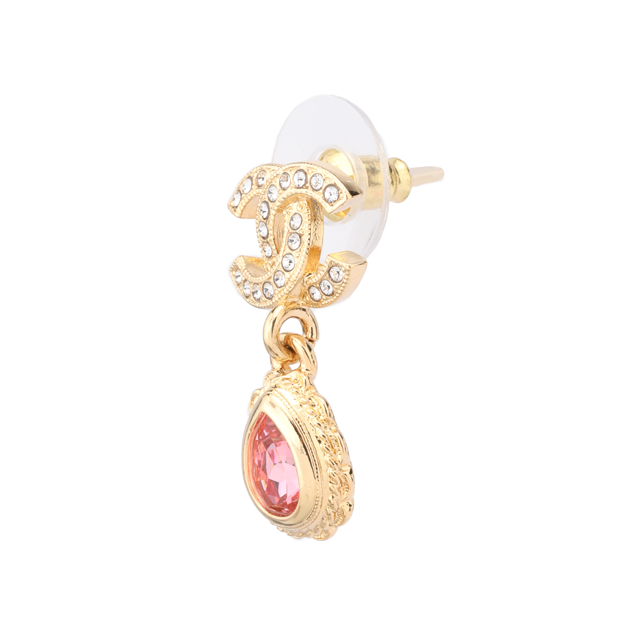 CHANEL 1986-1988 Cc Logo Drop Earrings