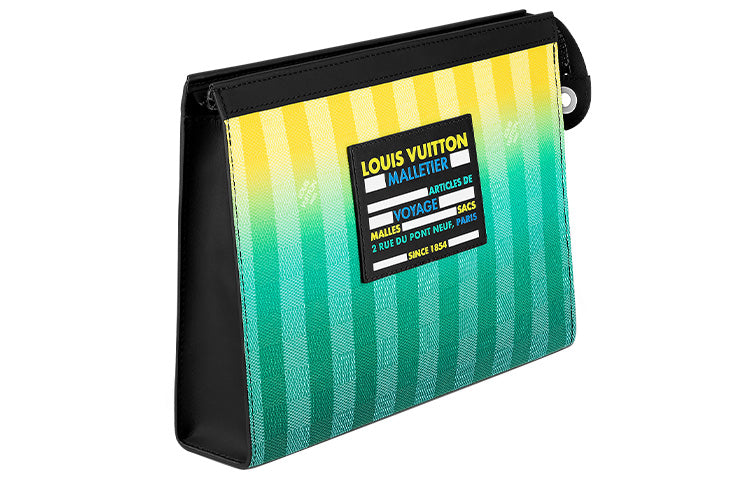 LOUIS VUITTON Daybreak Series Coated Canvas Clutch Regular Men's Gradient Yellow Green