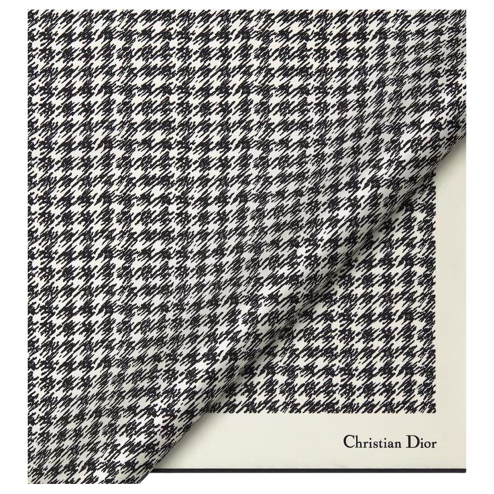 DIOR Mulberry Silk Scarves Women's Black