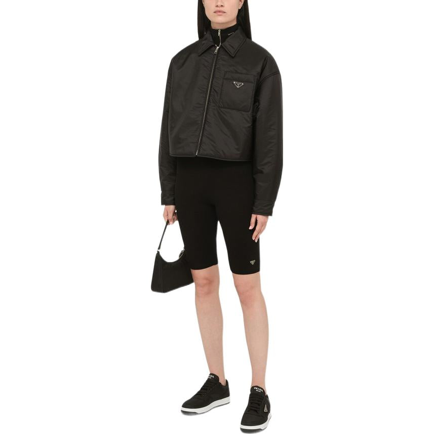 PRADA Cropped Coats Women's Black