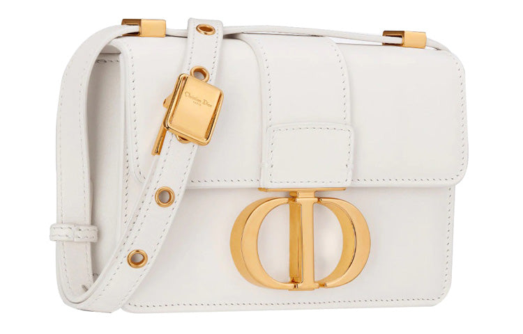 DIOR 30 Montaigne Cow Leather Box Bag Shoulder Bag Crossbody Bag Extra Mini Women's Milk White