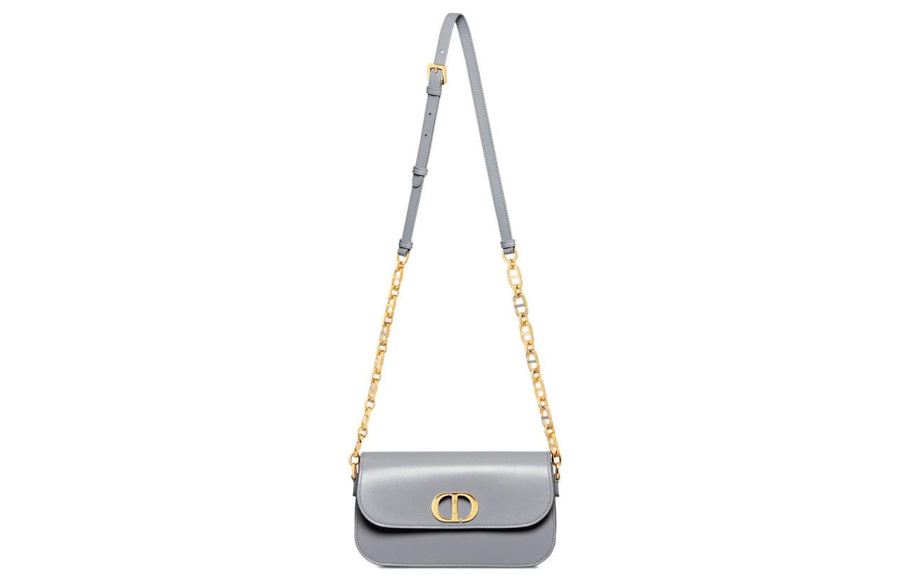 DIOR 30 Montaigne Smooth Cow Leather Shoulder Bag, Crossbody Bag Women's Dreamy Gray