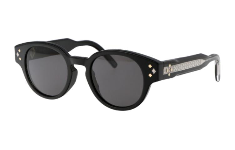 DIOR Acetate Irregular Shape Sunglasses Men's Black