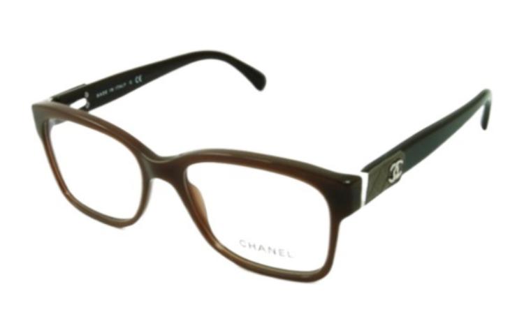 CHANEL - Rectangular Eyeglass Frames Unisex Brown