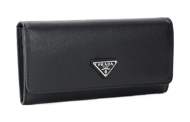 PRADA Cow Leather Evening Party Bag With Wallet Clutch Regular Women's Black