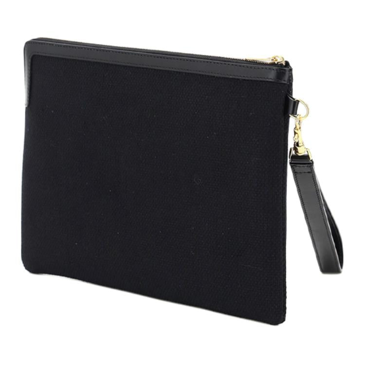 CELINE Canvas Handbags Clutches Women's Black