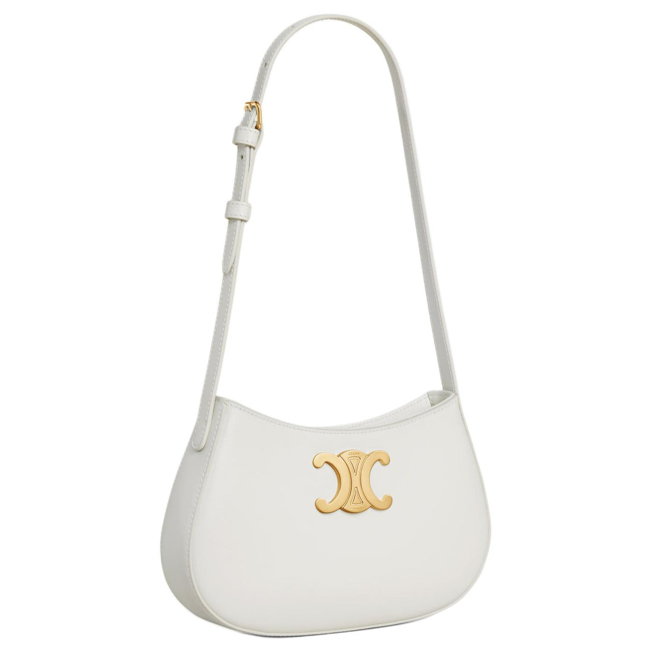 CELINE Cow Leather Handbag, Shoulder Bag Women's White