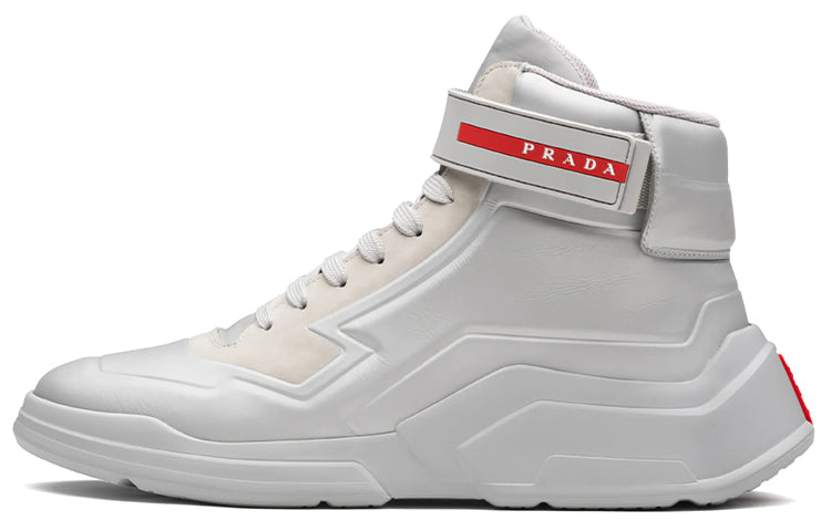 PRADA Chunky Sneakers Men High Top Silver