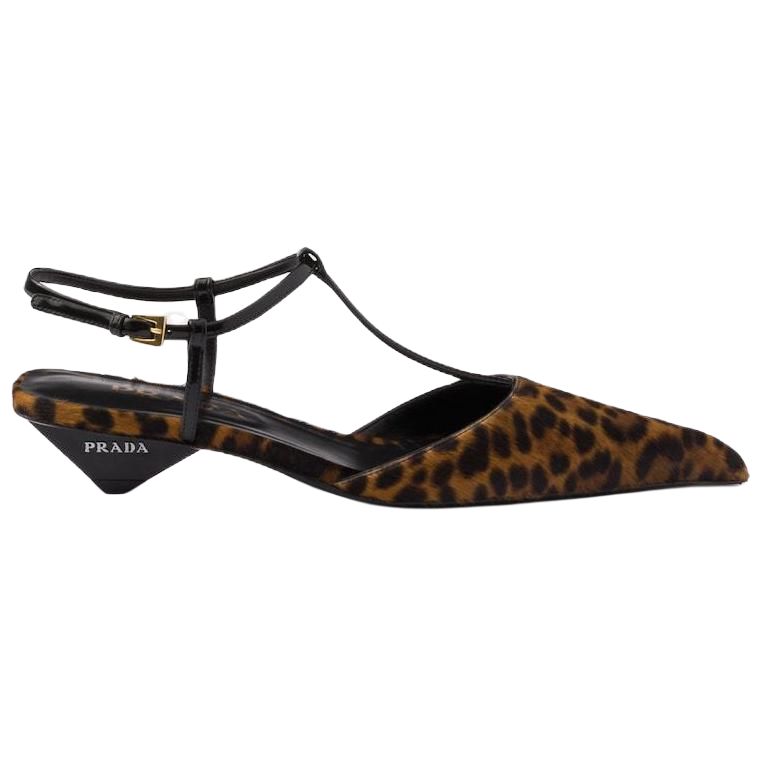 PRADA Cone Heel High Heels 3.5cm Women's Brown