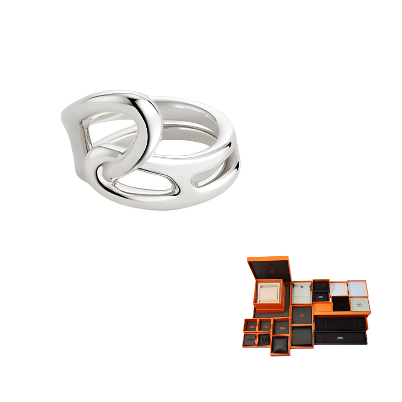 HERMES 925 Sterling Silver Rings Women's Silver