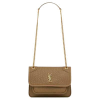 SAINT LAURENT Niki Sheepskin Crossbody Bag, Shoulder Bag Mini Women's Dark Cork