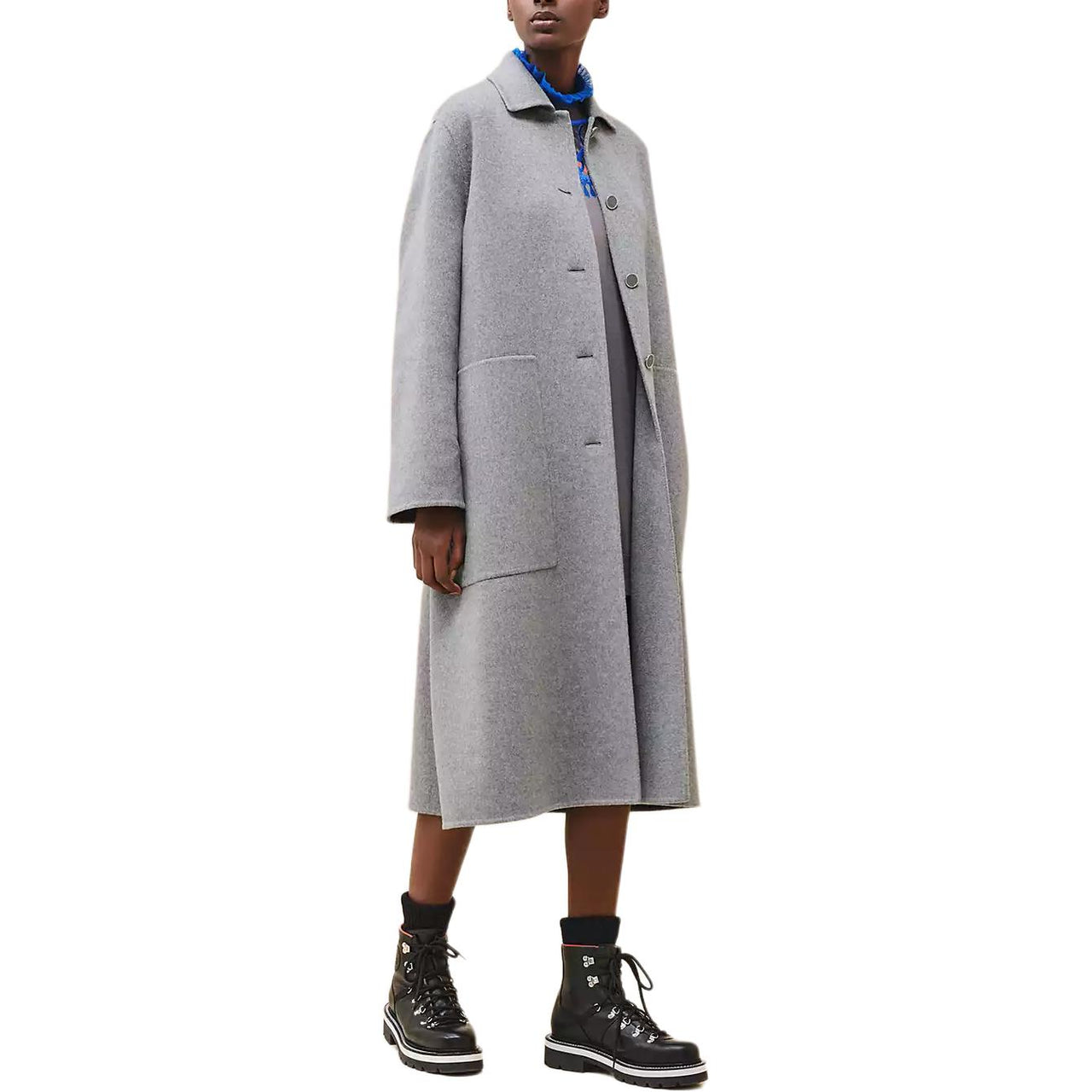 HERMES Coats Women's Gray