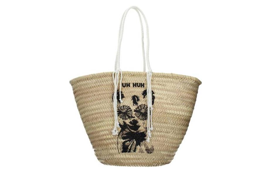 CELINE Fabric Raffia Tote Bag Shopping Bag Shoulder Bag Handbag Women's
