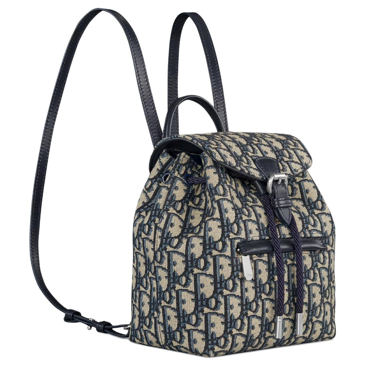 DIOR Cotton Backpack Women's Beige & Blue