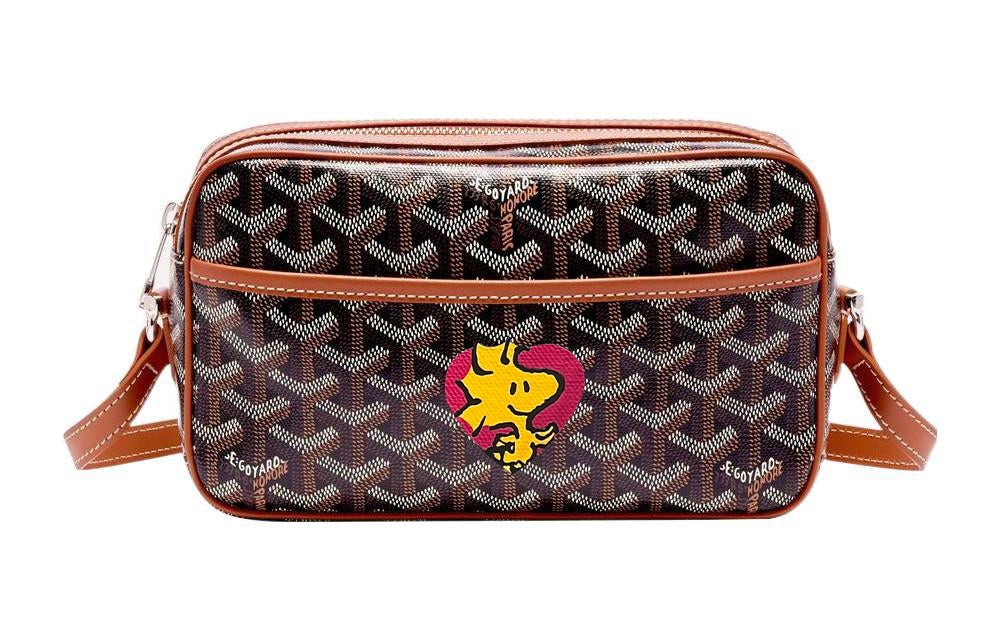 GOYARD Cap-Vert Canvas With Leather Camera Bag Shoulder Bag Crossbody Bag Small Size Unisex Brown/Red