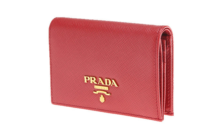 PRADA Cow Leather Wallet Regular Women's Red