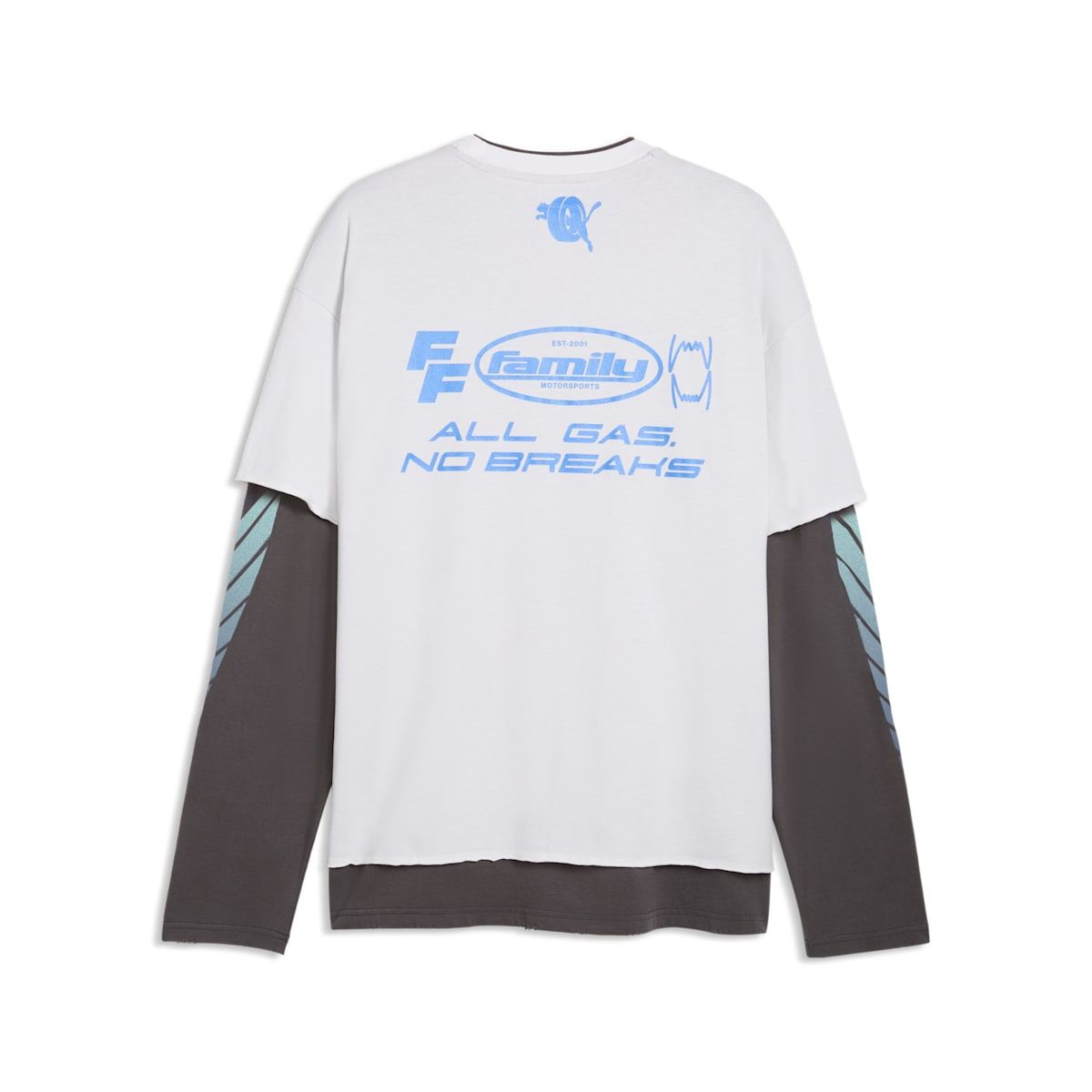 PUMA x FAST & FURIOUS Long Sleeve Layered T-Shirt 'PUMA White Dusky Gray' 637904-01