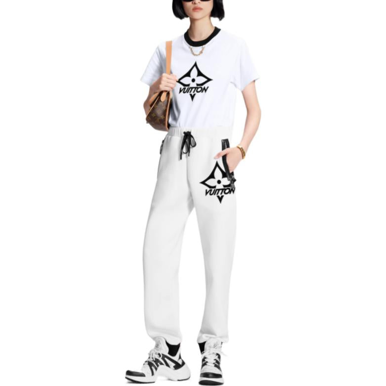 LOUIS VUITTON Knitted Sweatpants Women's White