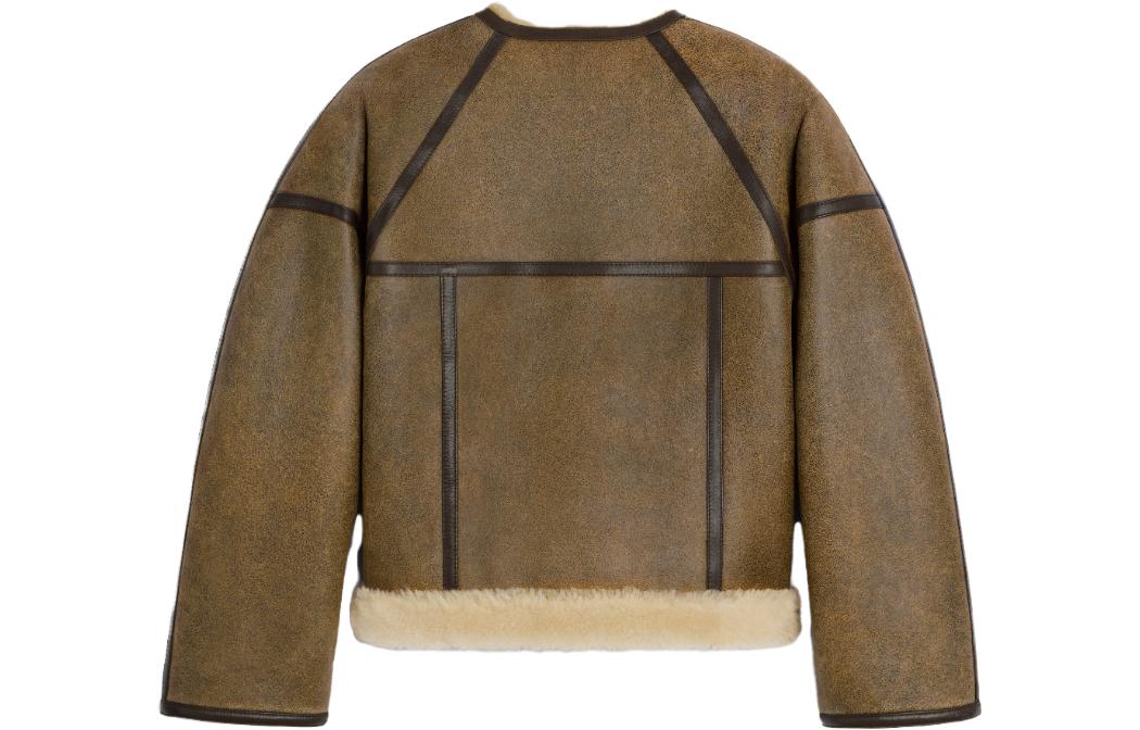 CELINE FW23 Leather Jacket Women's Army Green