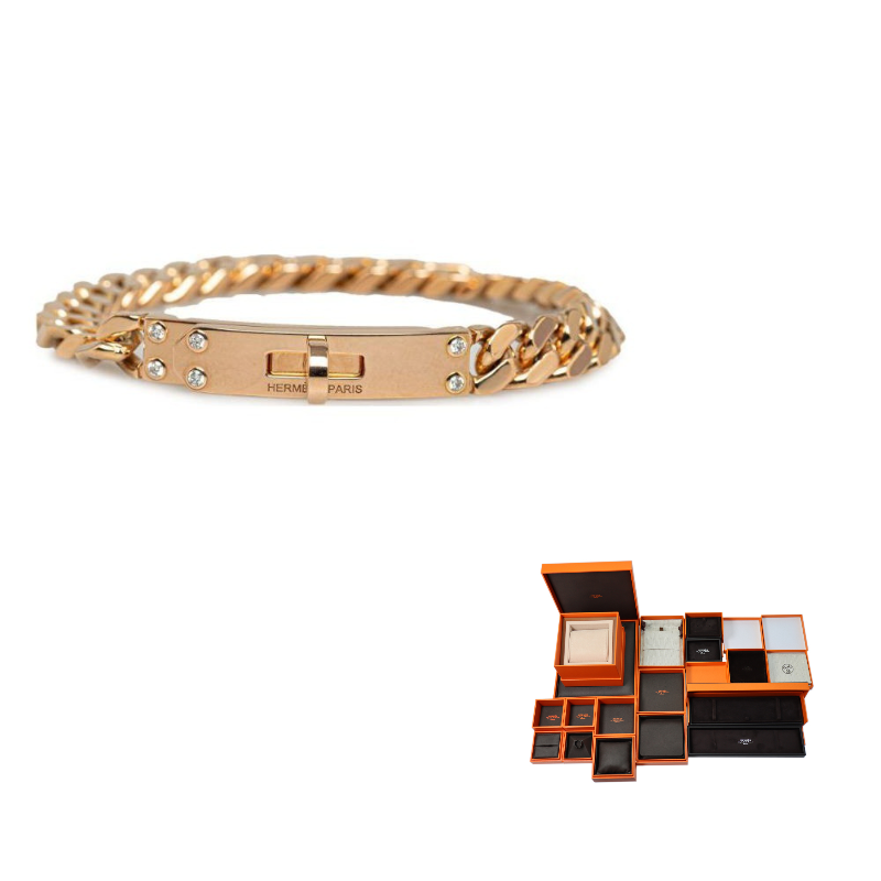 HERMES 18K Rose Gold Bracelets Women's Gold