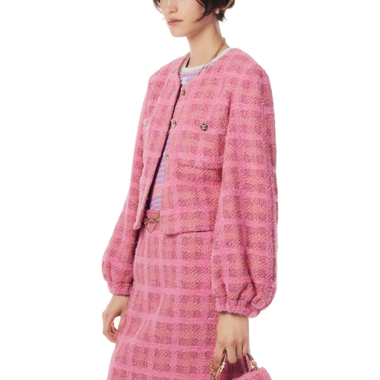 CHANEL 24 New Spring And Summer Arrivals Jackets Coats Women's Pink