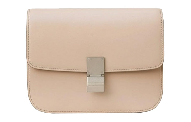CELINE Classic Bo Calfskin Tofu Bag Block Handbag Shoulder Bag Crossbody Bag Medium Size Women's Nude Pink